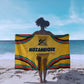 Mozambique Sarong Yellow Red Green Swirl Independence Day - African Pride