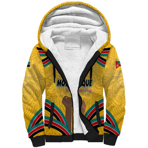 Mozambique Sherpa Hoodie Yellow Red Green Swirl Independence Day - African Pride
