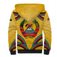 Mozambique Sherpa Hoodie Yellow Red Green Swirl Independence Day - African Pride