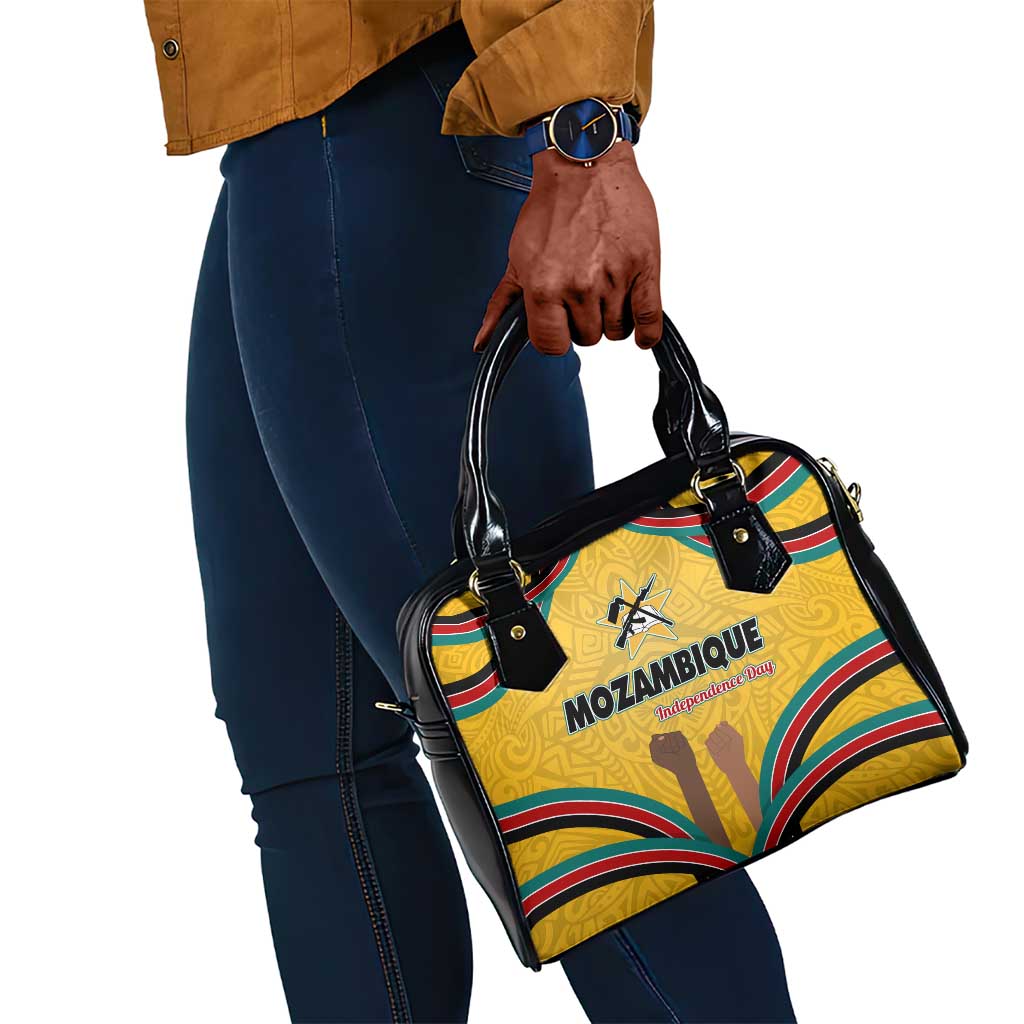 Mozambique Shoulder Handbag Yellow Red Green Swirl Independence Day - African Pride