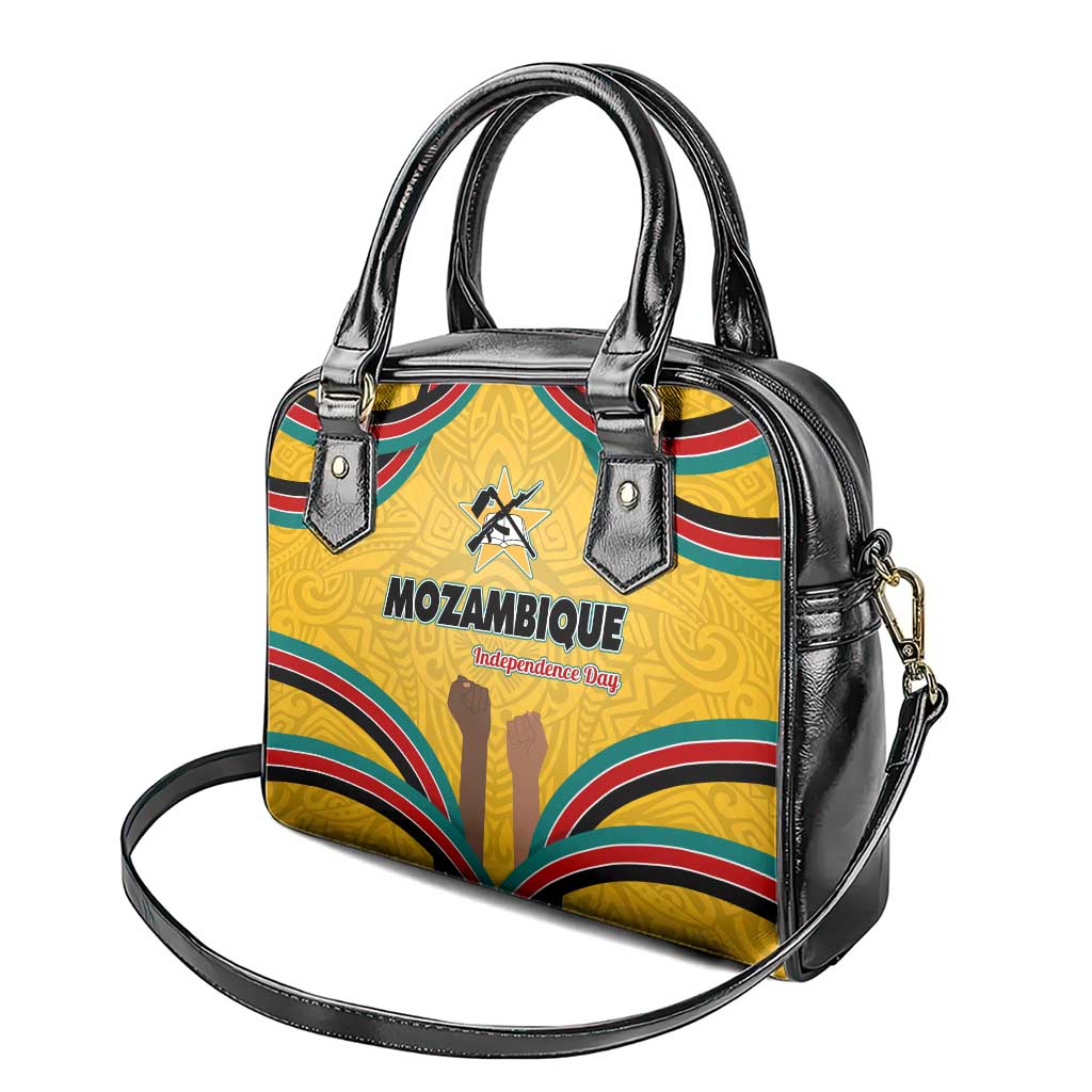 Mozambique Shoulder Handbag Yellow Red Green Swirl Independence Day - African Pride