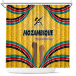 Mozambique Shower Curtain Yellow Red Green Swirl Independence Day - African Pride