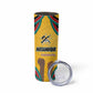 Mozambique Skinny Tumbler Yellow Red Green Swirl Independence Day - African Pride