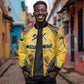 Mozambique Sleeve Zip Bomber Jacket Yellow Red Green Swirl Independence Day - African Pride