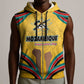 Mozambique Sleeveless Zip Hoodie Yellow Red Green Swirl Independence Day - African Pride