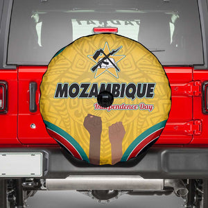 Mozambique Spare Tire Cover Yellow Red Green Swirl Independence Day - African Pride