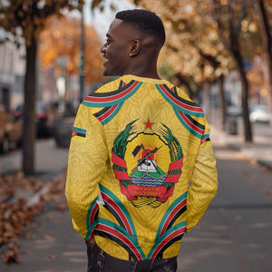 Mozambique Sweatshirt Yellow Red Green Swirl Independence Day - African Pride
