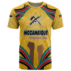 Mozambique T shirt Yellow Red Green Swirl Independence Day - African Pride