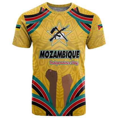 Mozambique T shirt Yellow Red Green Swirl Independence Day - African Pride