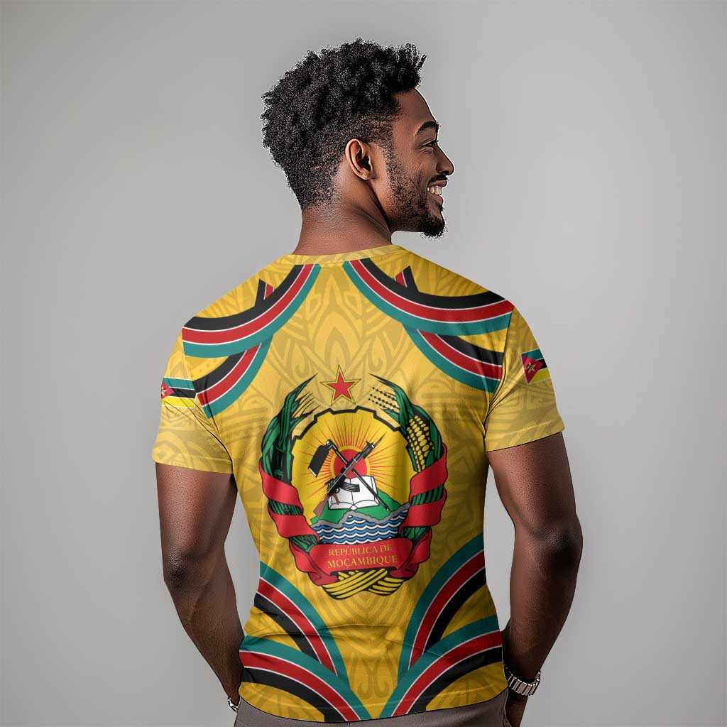 Mozambique T shirt Yellow Red Green Swirl Independence Day - African Pride