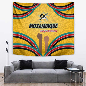 Mozambique Tapestry Yellow Red Green Swirl Independence Day - African Pride