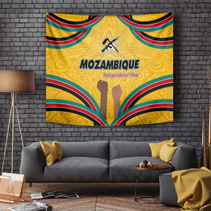 Mozambique Tapestry Yellow Red Green Swirl Independence Day - African Pride