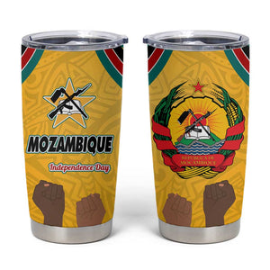 Mozambique Tumbler Cup Yellow Red Green Swirl Independence Day - African Pride