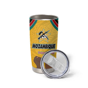 Mozambique Tumbler Cup Yellow Red Green Swirl Independence Day - African Pride