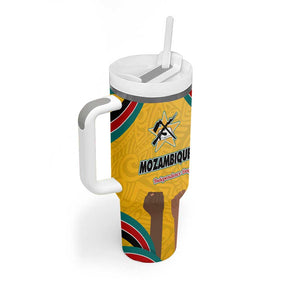 Mozambique Tumbler With Handle Yellow Red Green Swirl Independence Day - African Pride