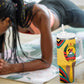 Mozambique Tumbler With Handle Yellow Red Green Swirl Independence Day - African Pride