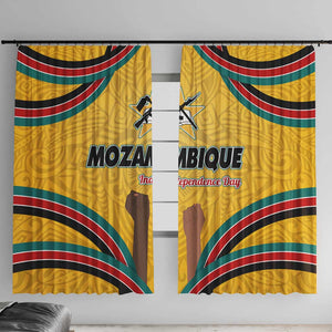 Mozambique Window Curtain Yellow Red Green Swirl Independence Day - African Pride