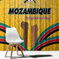 Mozambique Window Curtain Yellow Red Green Swirl Independence Day - African Pride