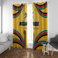 Mozambique Window Curtain Yellow Red Green Swirl Independence Day - African Pride