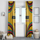 Mozambique Window Curtain Yellow Red Green Swirl Independence Day - African Pride