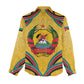 Mozambique Women Casual Shirt Yellow Red Green Swirl Independence Day - African Pride
