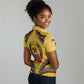 Mozambique Women Polo Shirt Yellow Red Green Swirl Independence Day - African Pride