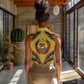 Mozambique Women Sleeveless Polo Shirt Yellow Red Green Swirl Independence Day - African Pride