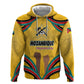 Mozambique Zip Hoodie Yellow Red Green Swirl Independence Day - African Pride