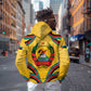 Mozambique Zip Hoodie Yellow Red Green Swirl Independence Day - African Pride