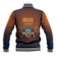 Aker Baseball Jacket Ancient Egyptian Sunset Gradient, Twin Lion Guardians, and Solar Disc - African Pride