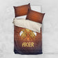 Aker Bedding Set Ancient Egyptian Sunset Gradient, Twin Lion Guardians, and Solar Disc - African Pride