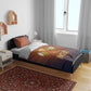 Aker Bedding Set Ancient Egyptian Sunset Gradient, Twin Lion Guardians, and Solar Disc - African Pride