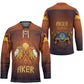 Aker Hockey Jersey Ancient Egyptian Sunset Gradient, Twin Lion Guardians, and Solar Disc - African Pride