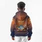 Aker Kid Hoodie Ancient Egyptian Sunset Gradient, Twin Lion Guardians, and Solar Disc - African Pride