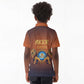 Aker Kid Polo Shirt Ancient Egyptian Sunset Gradient, Twin Lion Guardians, and Solar Disc - African Pride
