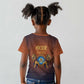 Aker Kid T shirt Ancient Egyptian Sunset Gradient, Twin Lion Guardians, and Solar Disc - African Pride