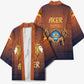 Aker Kimono Ancient Egyptian Sunset Gradient, Twin Lion Guardians, and Solar Disc - African Pride