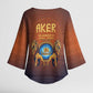 Aker Kimono Sleeve Blouse Ancient Egyptian Sunset Gradient, Twin Lion Guardians, and Solar Disc - African Pride
