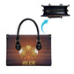 Aker Leather Bag Ancient Egyptian Sunset Gradient, Twin Lion Guardians, and Solar Disc - African Pride