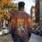 Aker Long Sleeve Shirt Ancient Egyptian Sunset Gradient, Twin Lion Guardians, and Solar Disc - African Pride
