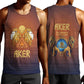 Aker Men Tank Top Ancient Egyptian Sunset Gradient, Twin Lion Guardians, and Solar Disc - African Pride
