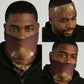 Aker Neck Gaiter Ancient Egyptian Sunset Gradient, Twin Lion Guardians, and Solar Disc - African Pride