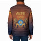 Aker Padded Jacket Ancient Egyptian Sunset Gradient, Twin Lion Guardians, and Solar Disc - African Pride