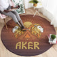 Aker Round Carpet Ancient Egyptian Sunset Gradient, Twin Lion Guardians, and Solar Disc - African Pride