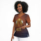 Aker Scrub Top Ancient Egyptian Sunset Gradient, Twin Lion Guardians, and Solar Disc - African Pride
