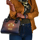 Aker Shoulder Handbag Ancient Egyptian Sunset Gradient, Twin Lion Guardians, and Solar Disc - African Pride