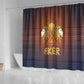 Aker Shower Curtain Ancient Egyptian Sunset Gradient, Twin Lion Guardians, and Solar Disc - African Pride