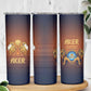 Aker Skinny Tumbler Ancient Egyptian Sunset Gradient, Twin Lion Guardians, and Solar Disc - African Pride