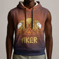 Aker Sleeveless Hoodie Ancient Egyptian Sunset Gradient, Twin Lion Guardians, and Solar Disc - African Pride