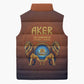 Aker Sleeveless Puffer Jacket Ancient Egyptian Sunset Gradient, Twin Lion Guardians, and Solar Disc - African Pride